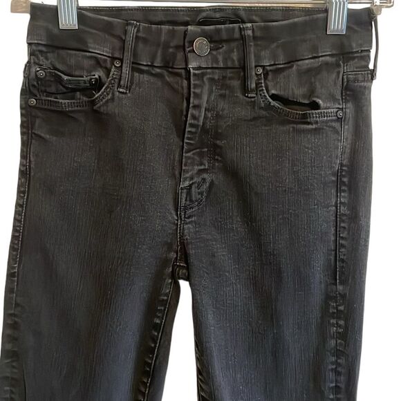 Mother Denim The Looker Ankle Fray Jeans Women’s Size 25 Not Guilty Black - Picture 3 of 11